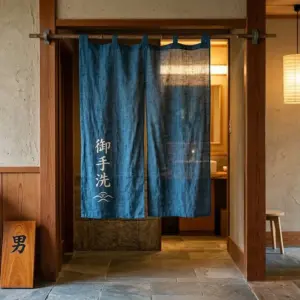 rèm noren che toilet nhật bản treo cửa nhà vệ sinh