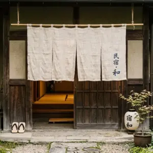 rèm noren trang trí homestay phong cách nhật