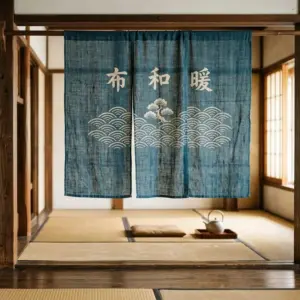 rèm noren vintage treo cửa phong cách nhật